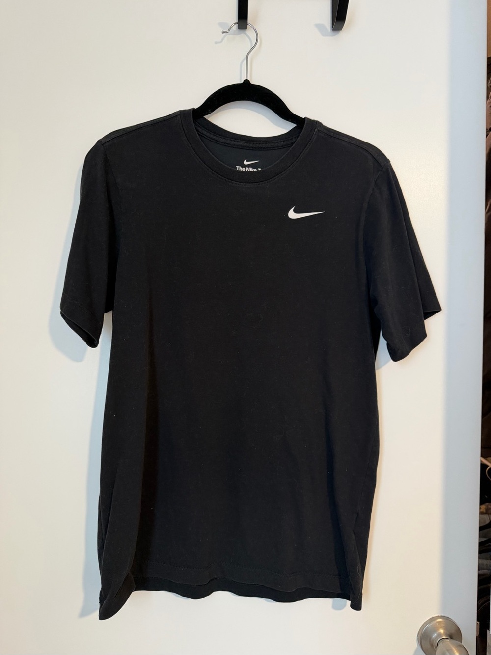 Nike Black Short Sleeve Crew Tee with White Swoosh